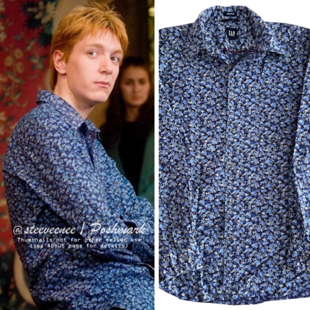 Gap Blue Floral Relaxed Fit Shirt ASO Fred / George Weasley